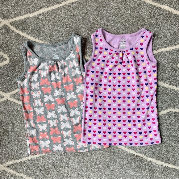 Old Navy Other - Old Navy Set of 2 Heart and Butterfly Tank Tops 2T